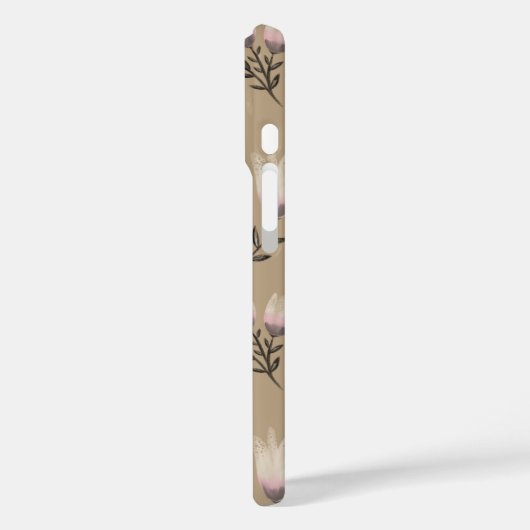 Neutral Floral iPhone Case | Soft Blush Modern Bot (Rückseite / Links)