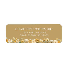 Neutral Floral Return Address Label