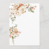 Neutral Floral Wedding Danke Platzkarte Menükarte (Rückseite)