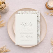 Neutral Floral Wedding Details Card Einladung
