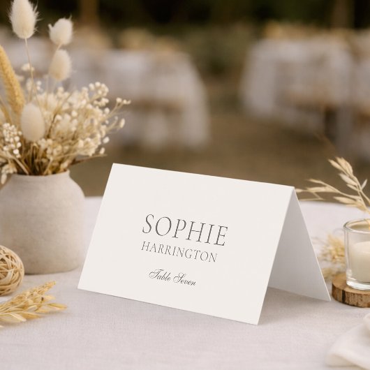 Neutral Floral Wedding Place Cards
