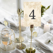 Neutral Floral Wedding Table Number Card Tischnummer