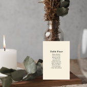 Neutral Floral Wedding Table Number Card Tischnummer