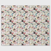 Neutral Floral Winter Magnolia Geschenkpapier (Flach)
