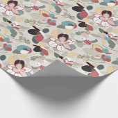 Neutral Floral Winter Magnolia Geschenkpapier (Ecke)