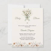 Neutral florals green bloom Baby Shower invitation (Vorderseite)