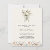 Neutral florals green ivory Baby Shower invitation (Vorderseite)