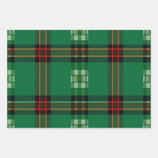 Neutral Folk Kariert Geschenkpapier Set (Vorderseite)