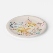 Neutral für niedliche Kleintiere Individuelle Name Pappteller (Schrägansicht)