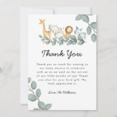 Neutral für Zootiere Babydusche Dankeskarte (Vorderseite)