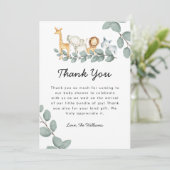 Neutral für Zootiere Babydusche Dankeskarte (Stehend Vorderseite)