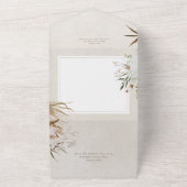 Neutral gebohrte Boho Blütencreme All In One Einladung (Außenbereich)