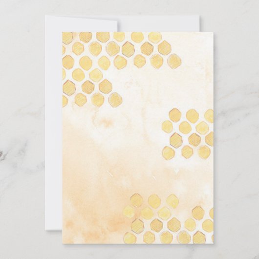 Neutral gelbe Hummelblüte Gold Baby Dusche Einladung (Rückseite)