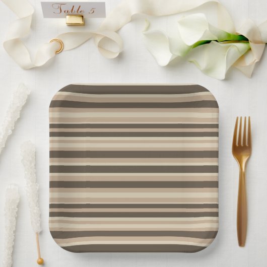 Neutral gestreift  pappteller (Hochzeit)