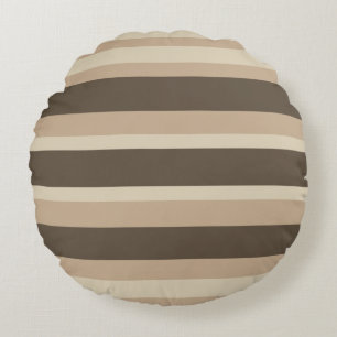 Neutral gestreift rundes kissen
