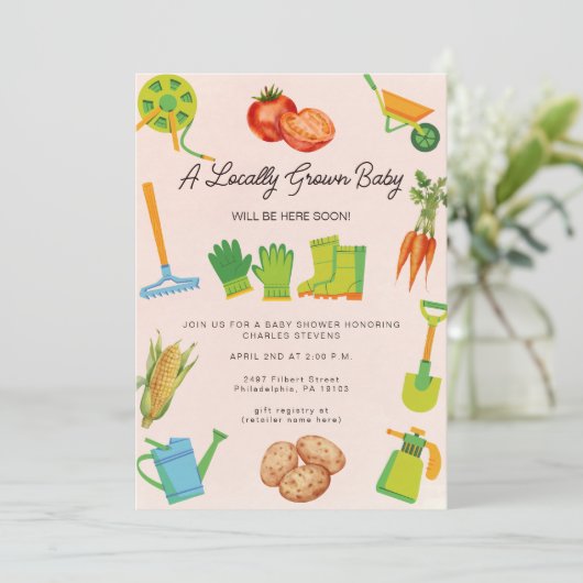 Neutral gezüchteter Gemüsegarten Einladung (Stehend Vorderseite)