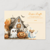 Neutral Ghost Halloween Diapper Raffle Begleitkarte (Vorderseite)