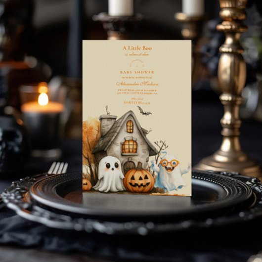 Neutral Ghost Halloween Kinderdusche Einladung