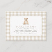 Neutral Gingham Teddy Bear Books for Baby Begleitkarte (Vorderseite)