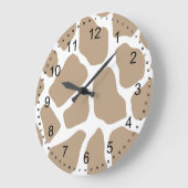 Neutral Giraffe Print Große Wanduhr (Winkel)