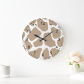 Neutral Giraffe Print Große Wanduhr (Zuhause)