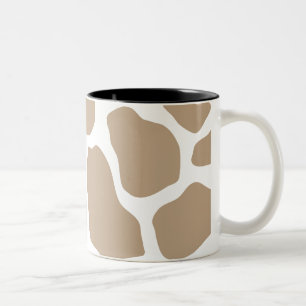 Neutral Giraffe Print Zweifarbige Tasse