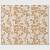 Neutral Giraffe Spot Animal Print Wrapping Paper Geschenkpapier (Flach)