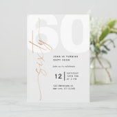 Neutral Gold 60. Geburtstag Einladung (Stehend Vorderseite)