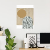 Neutral Gold Abstrakter Limoner Wash Poster (Heimbüro)