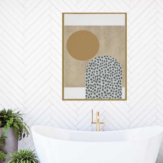 Neutral Gold Abstrakter Limoner Wash Poster