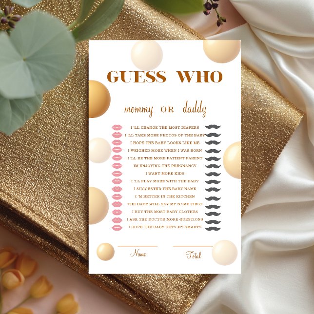 Neutral Gold Balloon Guess Who Baby Game (Von Creator hochgeladen)