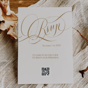 Neutral Gold Elegante romantische Hochzeit RSVP Karte
