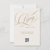 Neutral Gold Elegante romantische Hochzeit RSVP Karte (Vorderseite)