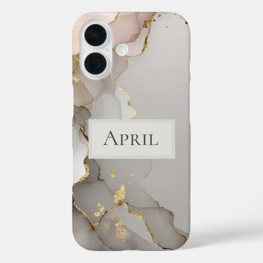 Neutral & Gold Marble Case-Mate iPhone Hülle (Rückseite)