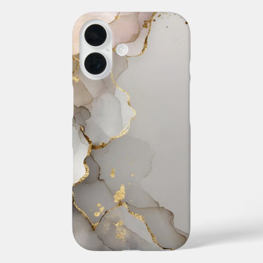Neutral & Gold Marmor  Case-Mate iPhone Hülle (Rückseite)