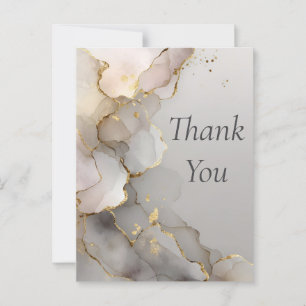 Neutral & Gold-Marmor Danke-Karte Postkarte