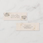 Neutral Gold Speck Hand Nail Salon Mini Visitenkarte (Vorne/Hinten)