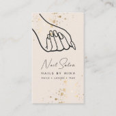 Neutral Gold Speck Hand Nail Salon Visitenkarte (Vorderseite)
