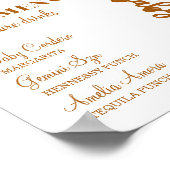 Neutral Gold Teddy Balloon Bar Menu Poster (Ecke)