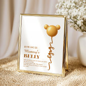 Neutral Gold Teddy Balloon Belly Game Poster