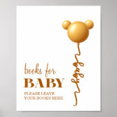 Neutral Gold Teddy Balloon Books for Baby Poster (Vorne)