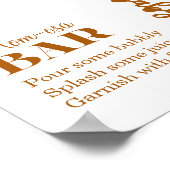 Neutral Gold Teddy Balloon Momosa Bar Poster (Ecke)