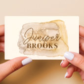Neutral Gold Watercolor Glitzer Social Media QR Visitenkarte
