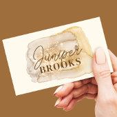 Neutral Gold Watercolor Glitzer Social Media QR Visitenkarte