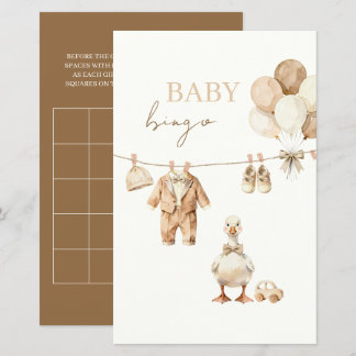 Neutral Goose Baby Boy Bingo