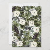 Neutral-gotische Halloween-Kinderdusche Einladung (Rückseite)