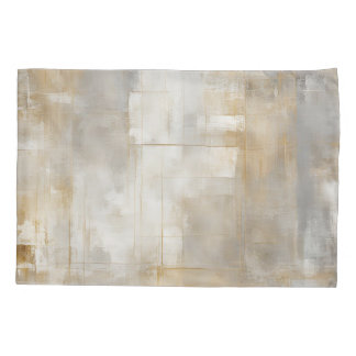 Neutral-Grau-Gold-Kariert Kissenbezug