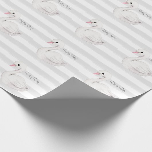 Neutral-Graue Baby-Dusche Geschenkpapier (Ecke)