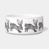Neutral Graues Kaninchen Muster Minimal Tier Napf (Rechts)