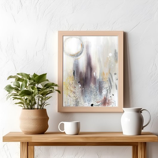 Neutral graues modernes abstrakt-minimalistisches  poster